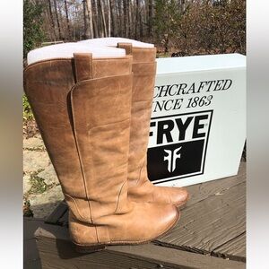 Frye Light Brown Leather Riding Boots Size 8.5